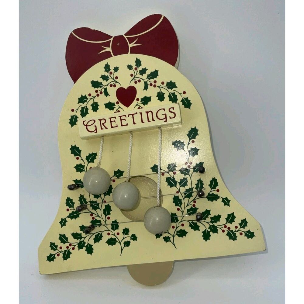 Vintage Christmas Door Harp Chime Bell Shape Wall Decor By Current Inc.